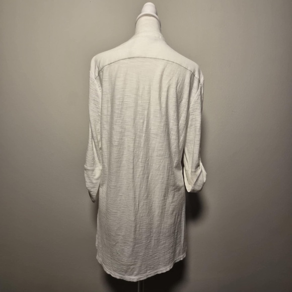 James Perse Womens Cotton Modal Blend Eggshell White Costal Chic Gauze Blouse L - Picture 4 of 10
